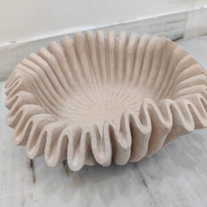 Jumbo Patina Ruffled Marble Bowl