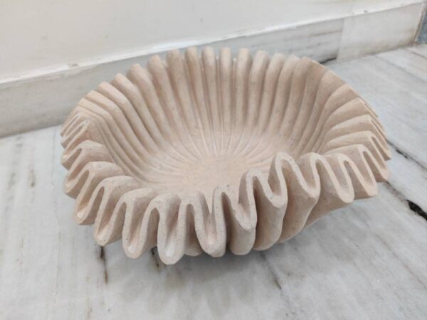 Jumbo Patina Ruffled Marble Bowl