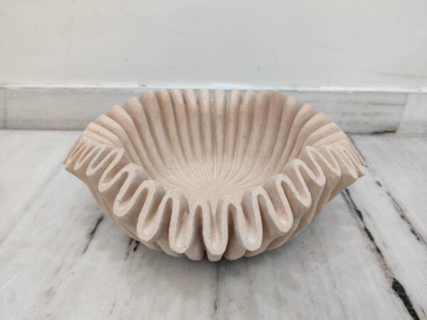 Jumbo Patina Ruffled Marble Bowl