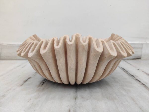 Jumbo Patina Ruffled Marble Bowl