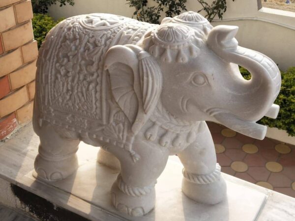 Decorative marble hand carved elephant