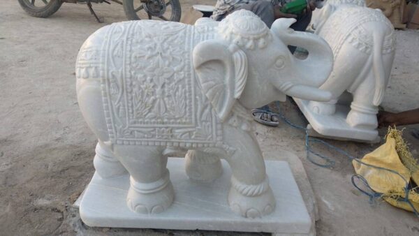 Decorative marble hand carved elephant